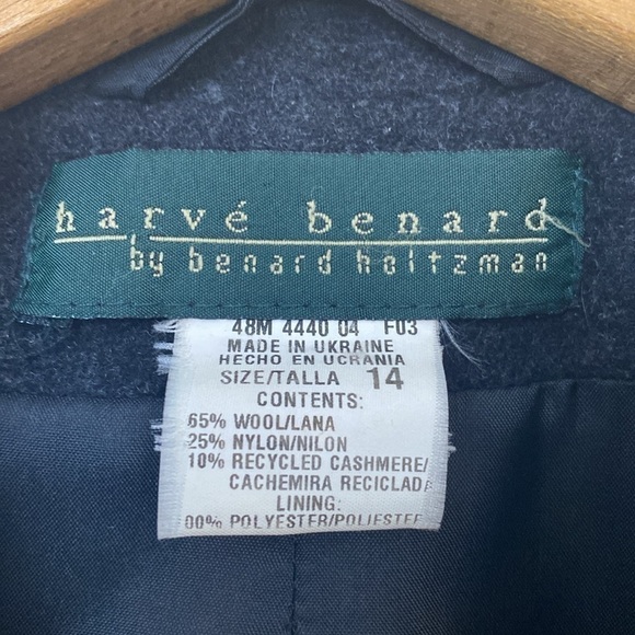 EUC harve benard by benard holtzman Charcoal Gray Wool Cashmere blend Overcoat - Picture 5 of 5